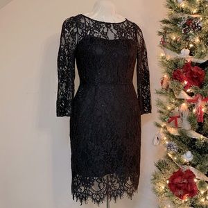 Elegant Black Lace Elie Tahari Dress
